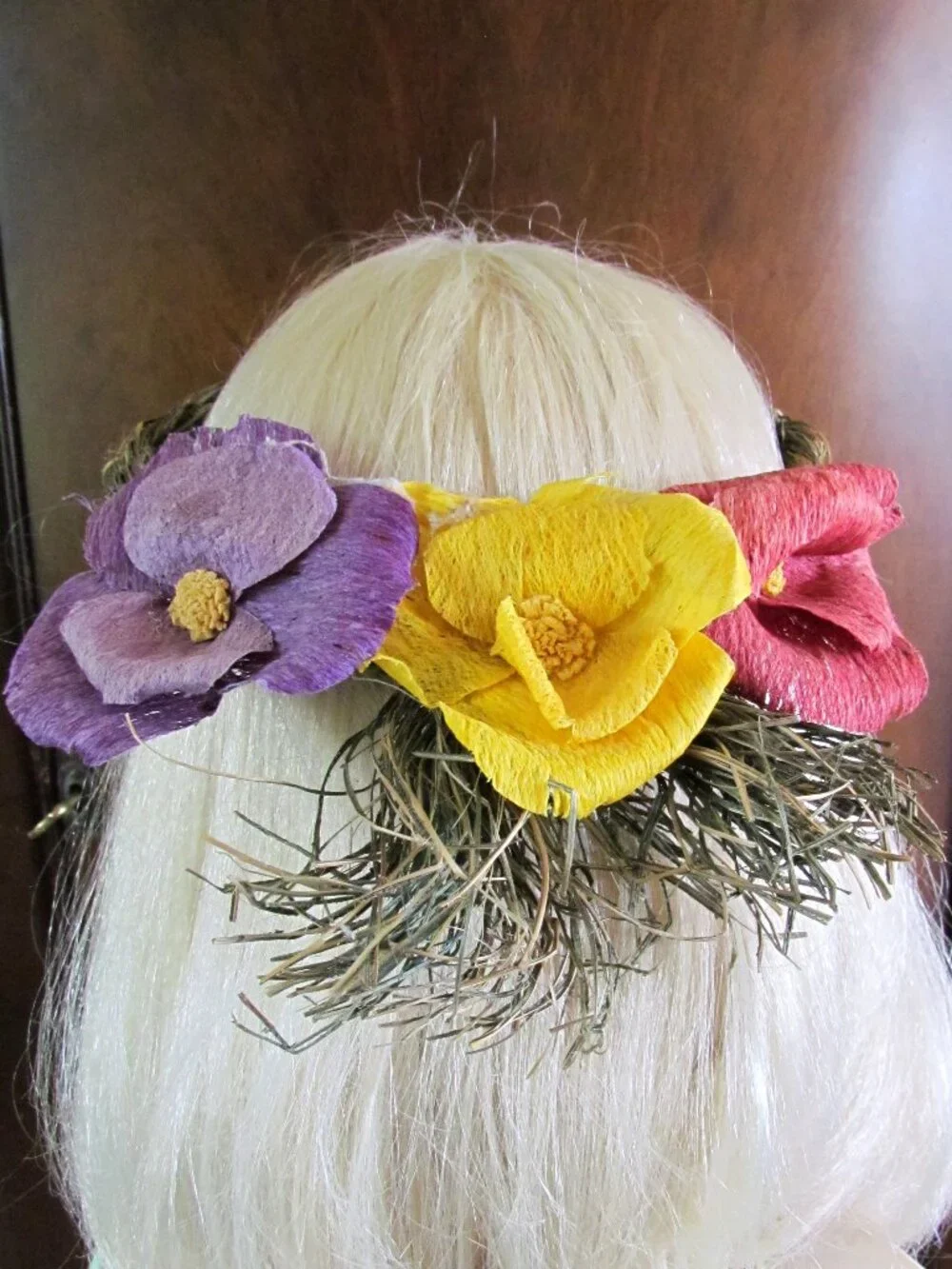 2 FESTIVAL HAIR WREATHS: FLORAL & GOLDEN LEAVES; RENAISSANCE, MEDIEVAL COSTUMES - Picture 7 of 12